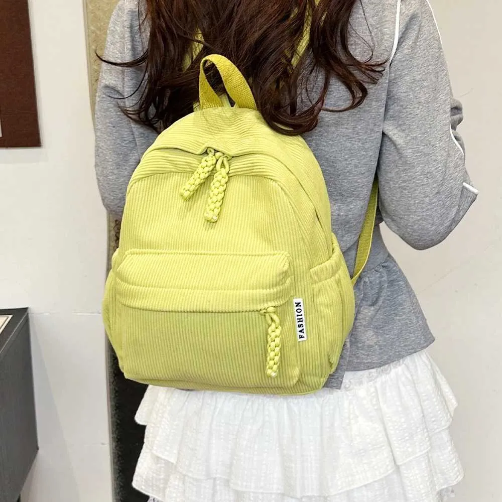 Simple Solid Color Backpack For Women New Student... From 