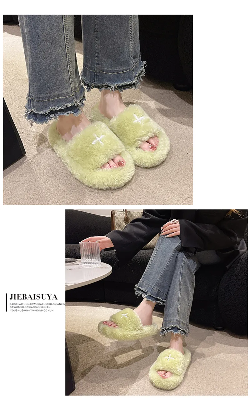 Wollen slippers voor dames voor binnen en buiten warm_voghion.com