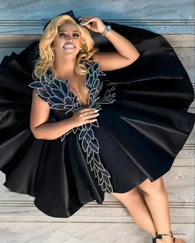 slim fit dress slacks Marie Plus Size Gown Black main image 1