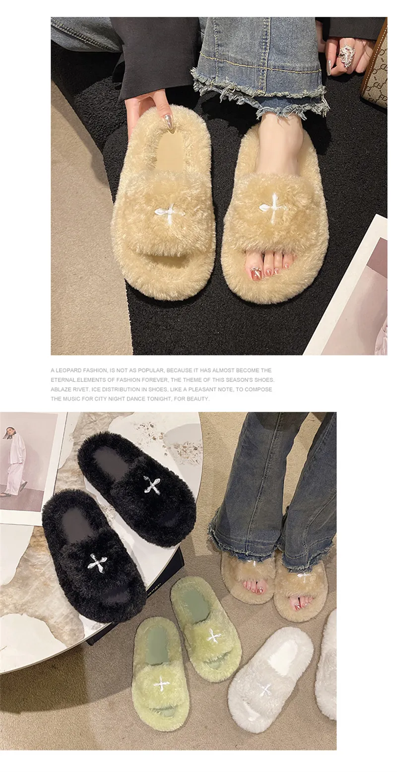 Wollen slippers voor dames voor binnen en buiten warm_voghion.com