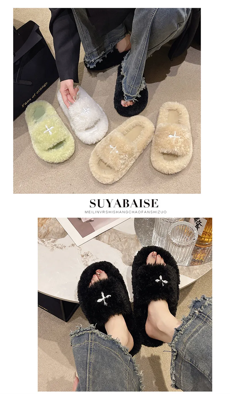 Wollen slippers voor dames voor binnen en buiten warm_voghion.com