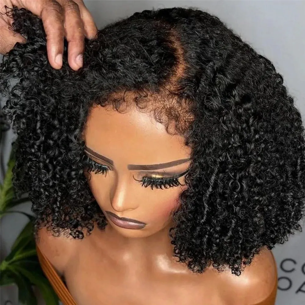 Deep Wave 180% Density Short Bob Lace Front Wig Pre Plucked 