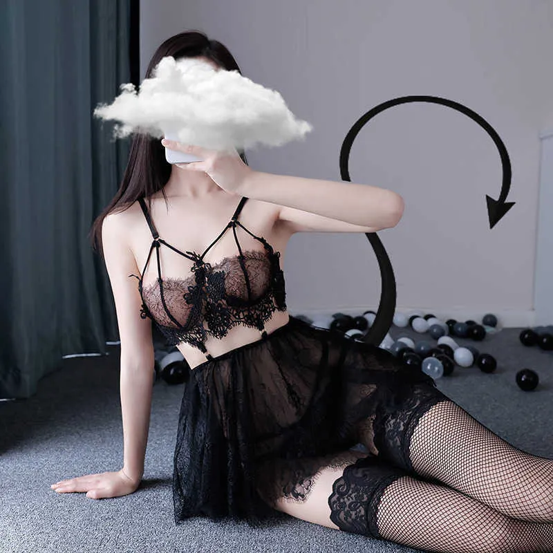 Sheer Lace Lingerie Nightgown, Sexy Hot Underwear