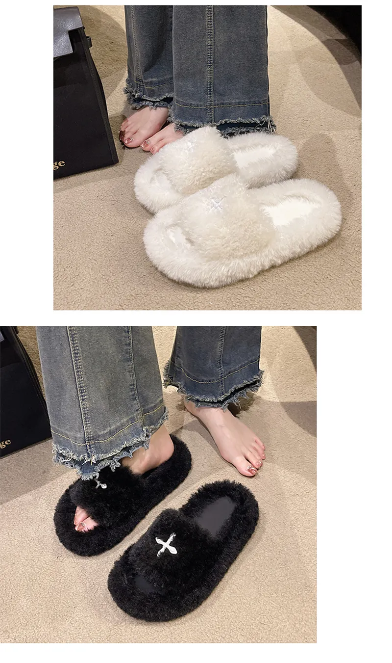 Wollen slippers voor dames voor binnen en buiten warm_voghion.com