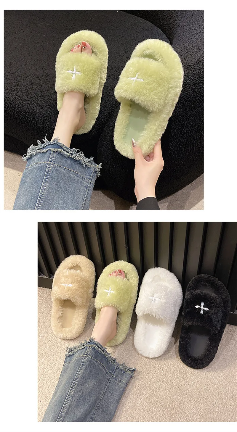 Wollen slippers voor dames voor binnen en buiten warm_voghion.com