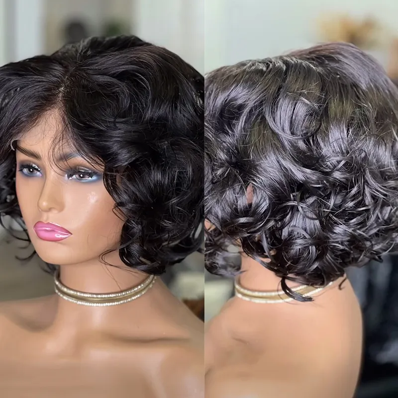 Virgin Hair Factory  Bob Wig MBH-037: Best Quality (Luxury) 613 Blonde Straight Bob Lace  main image 4
