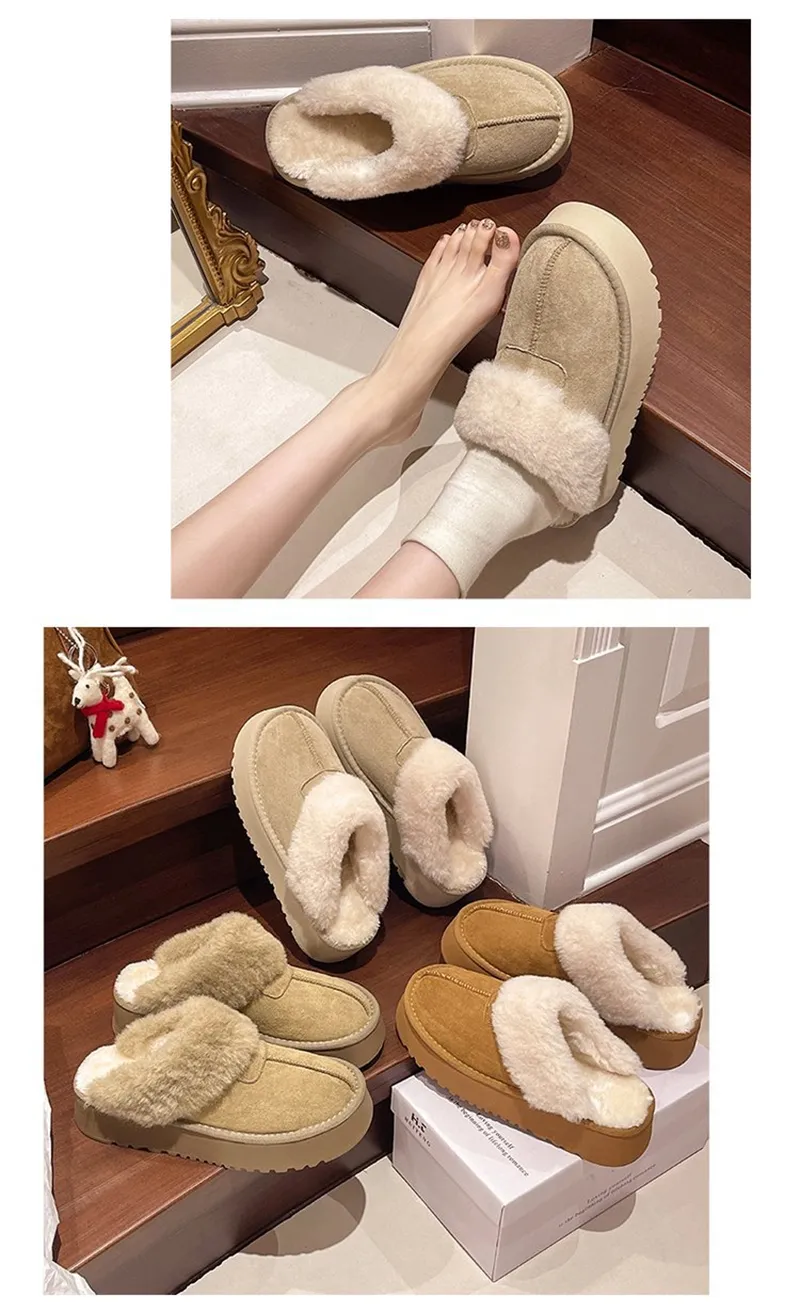 new Free Shipping Designer Slippers For Woman Indoor Outdoor Sliders Keep Warm Thick Woolen Classic Plush Sandals_voghion.com