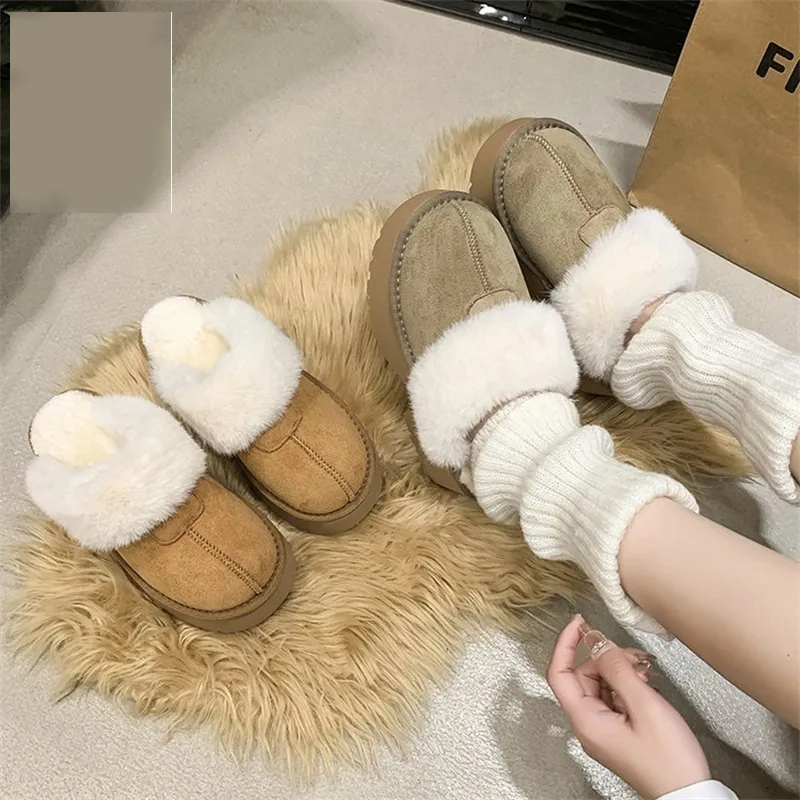 new Free Shipping Designer Slippers For Woman Indoor Outdoor Sliders Keep Warm Thick Woolen Vintage Plush Sandals_voghion.com