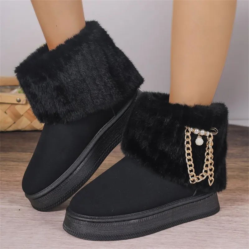 Botas de neve de designer para mulher botins de inverno algodão_voghion.com