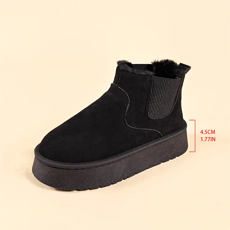 Zapatos de invierno de algodón para mujer, cálidos, impermeables y antideslizantes, a la moda, para la nieve, con envío gratuito_voghion.com