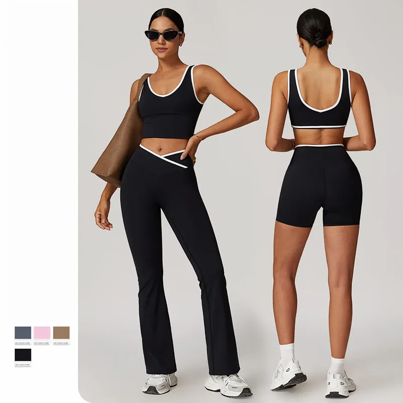 Shorty – Pantaloncini Sportivi Donna A Vita Alta, 2 Pezzi, Leggeri E Traspiranti Per Yoga, Corsa E Fitness