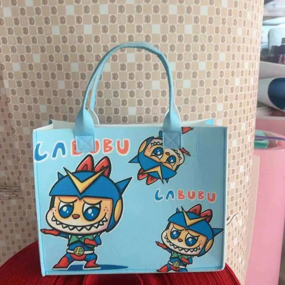 New Cute Cartoon Felt Labubu Large Capacity Shopping Shoulder Women's ...