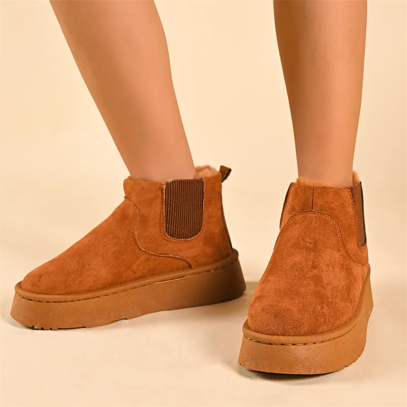 Botines de invierno de diseño para mujer impermeables antideslizantes_voghion.com