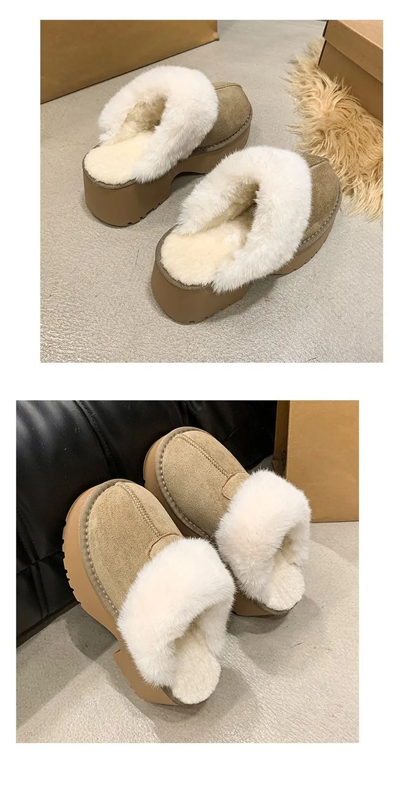 new Free Shipping Designer Slippers For Woman Indoor Outdoor Sliders Keep Warm Thick Woolen Vintage Plush Sandals_voghion.com