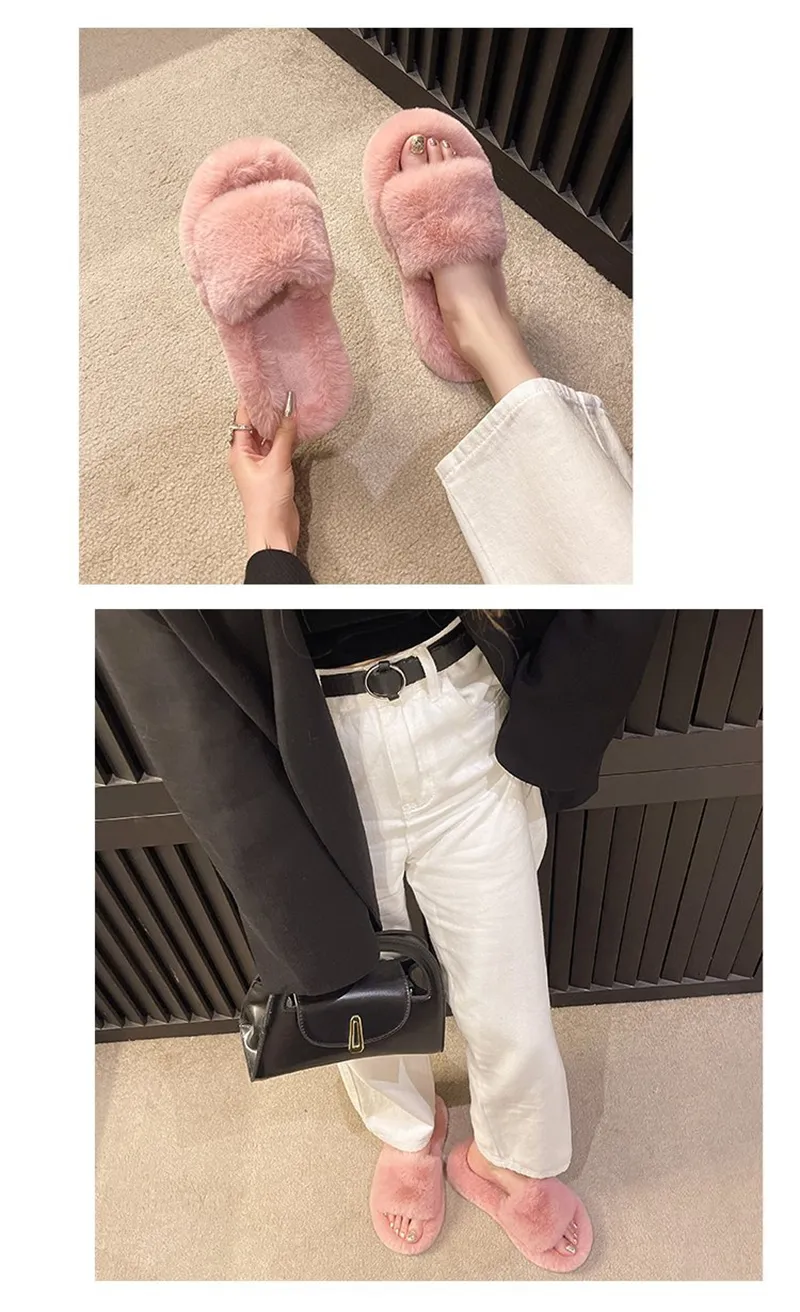 new Free Shipping Designer Slippers For Woman Indoor Outdoor Sliders Keep Warm Thick Woolen Classic Plush Sandals Brown_voghion.com