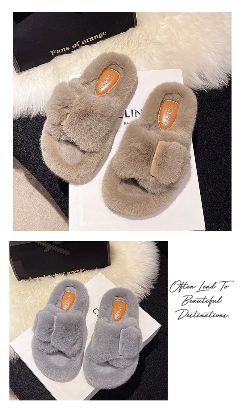 Fodrade tofflor för kvinnor varma sandaler för inomhus och utomhus_voghion.com