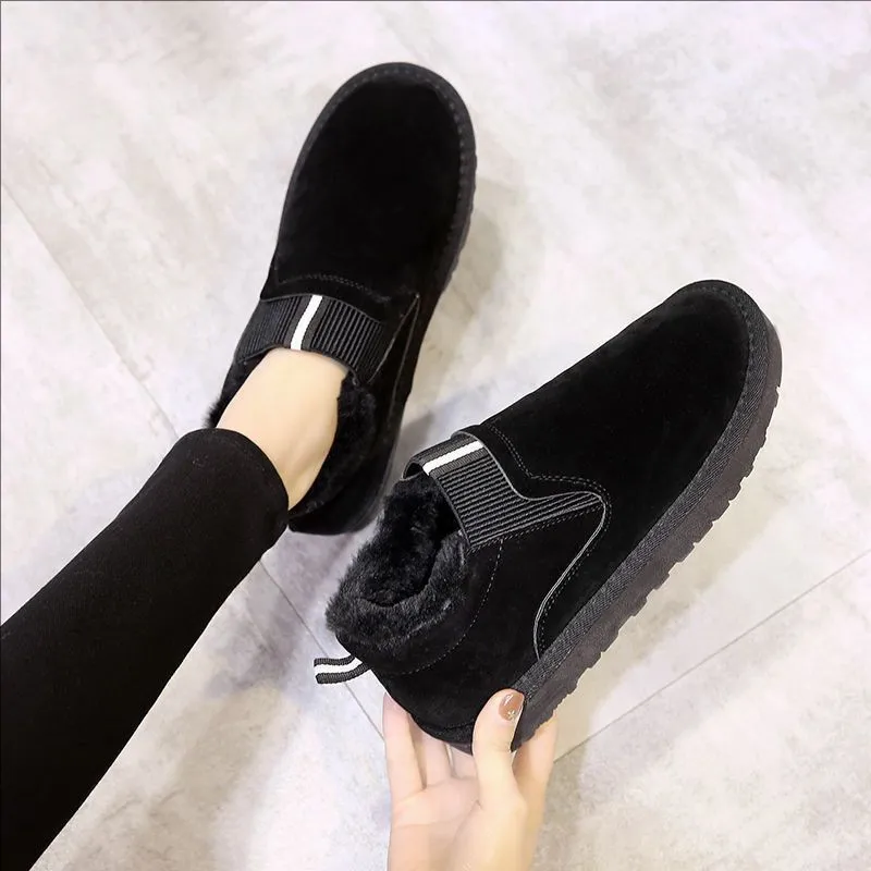 Spedizione gratuita firmata per donna, scarpe in cotone, stivali alla caviglia caldi, stivali da neve vintage alla moda, neri_voghion.com