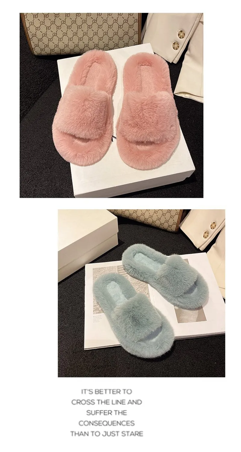 new Free Shipping Designer Slippers For Woman Indoor Outdoor Sliders Keep Warm Thick Woolen Classic Plush Sandals Brown_voghion.com