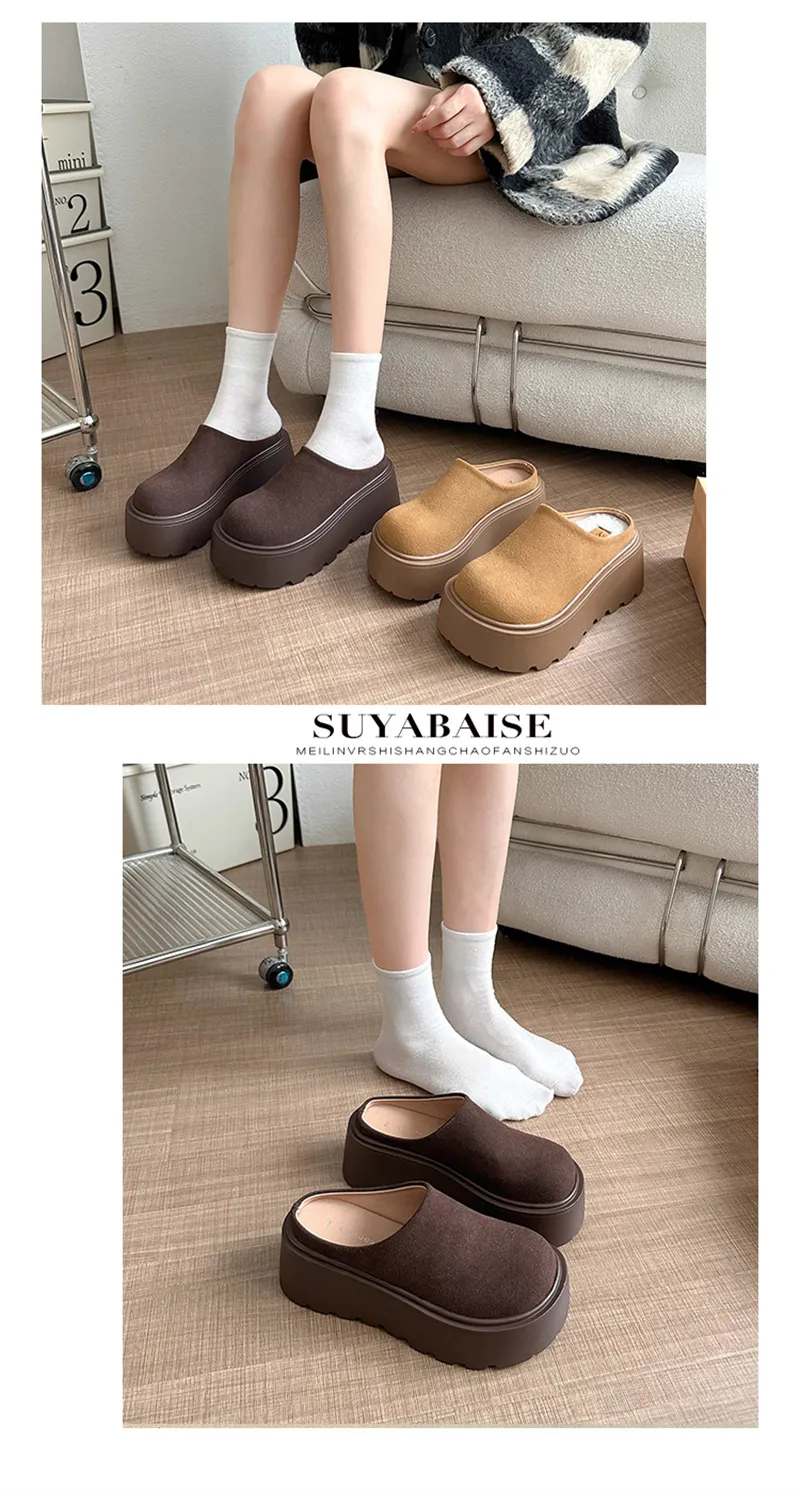 new Free Shipping Designer Slippers For Woman Indoor Outdoor Sliders Keep Warm Thick Woolen Casual Plush Sandals Brown_voghion.com