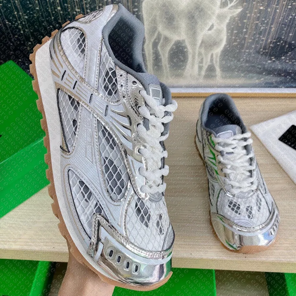 Save Big on Bulk Silver High Top Sneakers Silver Sneakers Designer Shoes  TOP Fishnet Upperr Womens Mens Luxury Trainers Leather Mesh Nylon Fabric