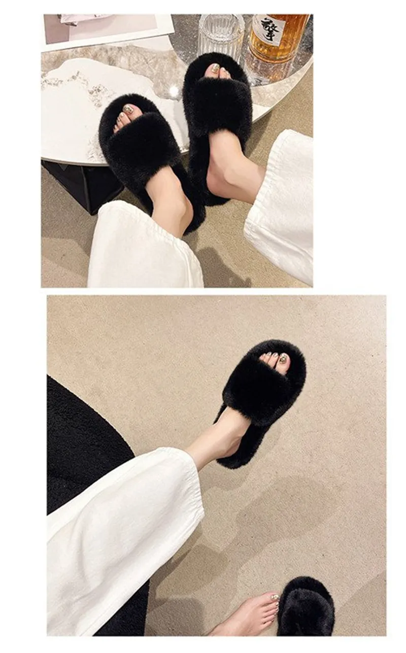 new Free Shipping Designer Slippers For Woman Indoor Outdoor Sliders Keep Warm Thick Woolen Classic Plush Sandals Brown_voghion.com