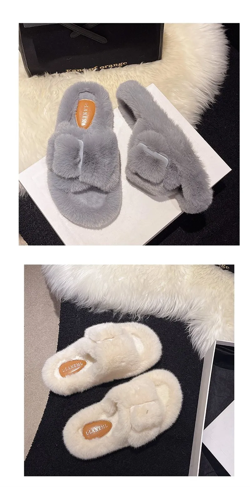 Fodrade tofflor för kvinnor varma sandaler för inomhus och utomhus_voghion.com