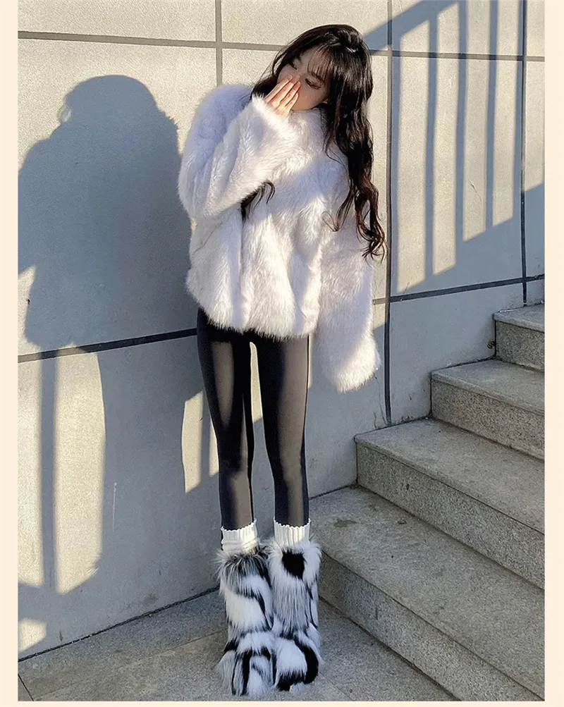 new Free Shipping Designer For Woman Winter Cotton Shoes Keep Warm Anti Slip Half Boots Fashion Snow Boots Pink Black_desvips.com