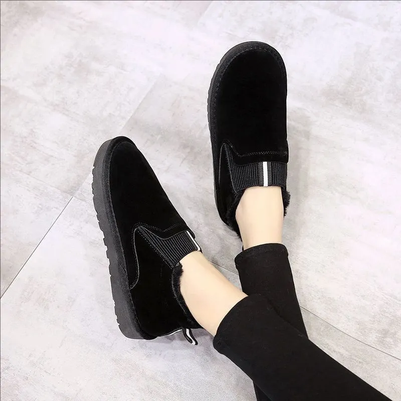 Spedizione gratuita firmata per donna, scarpe in cotone, stivali alla caviglia caldi, stivali da neve vintage alla moda, neri_voghion.com