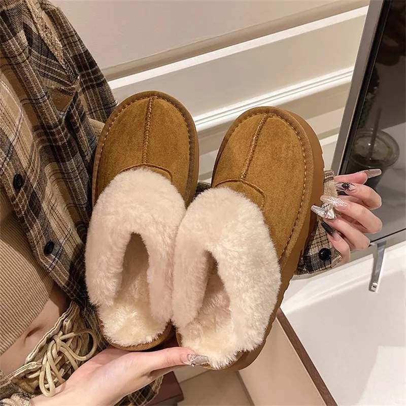new Free Shipping Designer Slippers For Woman Indoor Outdoor Sliders Keep Warm Thick Woolen Classic Plush Sandals_voghion.com