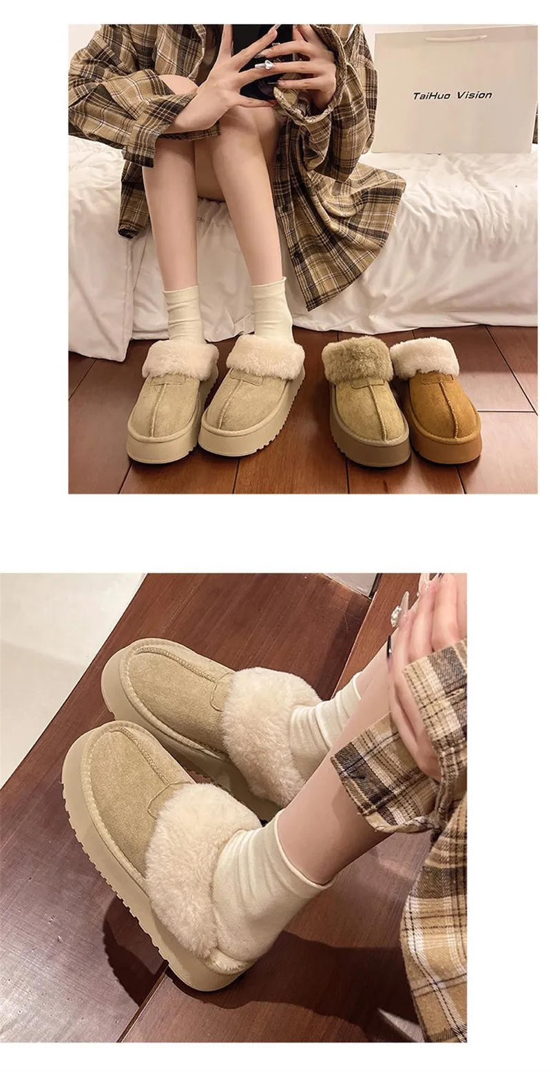 new Free Shipping Designer Slippers For Woman Indoor Outdoor Sliders Keep Warm Thick Woolen Classic Plush Sandals_voghion.com
