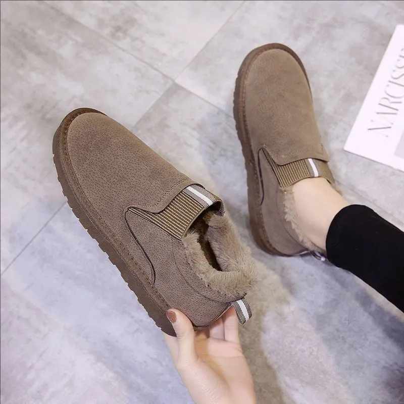 Spedizione gratuita firmata per donna, scarpe in cotone, stivali alla caviglia caldi, stivali da neve vintage alla moda, neri_voghion.com