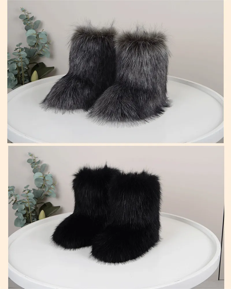 new Free Shipping Designer For Woman Winter Cotton Shoes Keep Warm Anti Slip Half Boots Fashion Snow Boots Pink Black_desvips.com