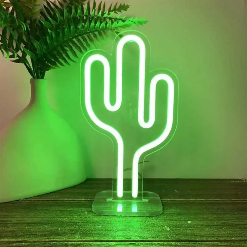 LED Mini Lamp Cactus Sign With Stand Neon Light For... From Joykiss, $15.08  | DHgate.Com