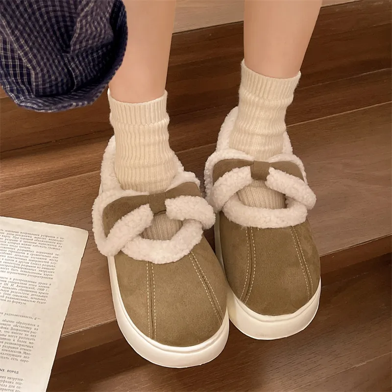 Bottes de neige femme classiques fourrées et chaudes d'hiver_voghion.com