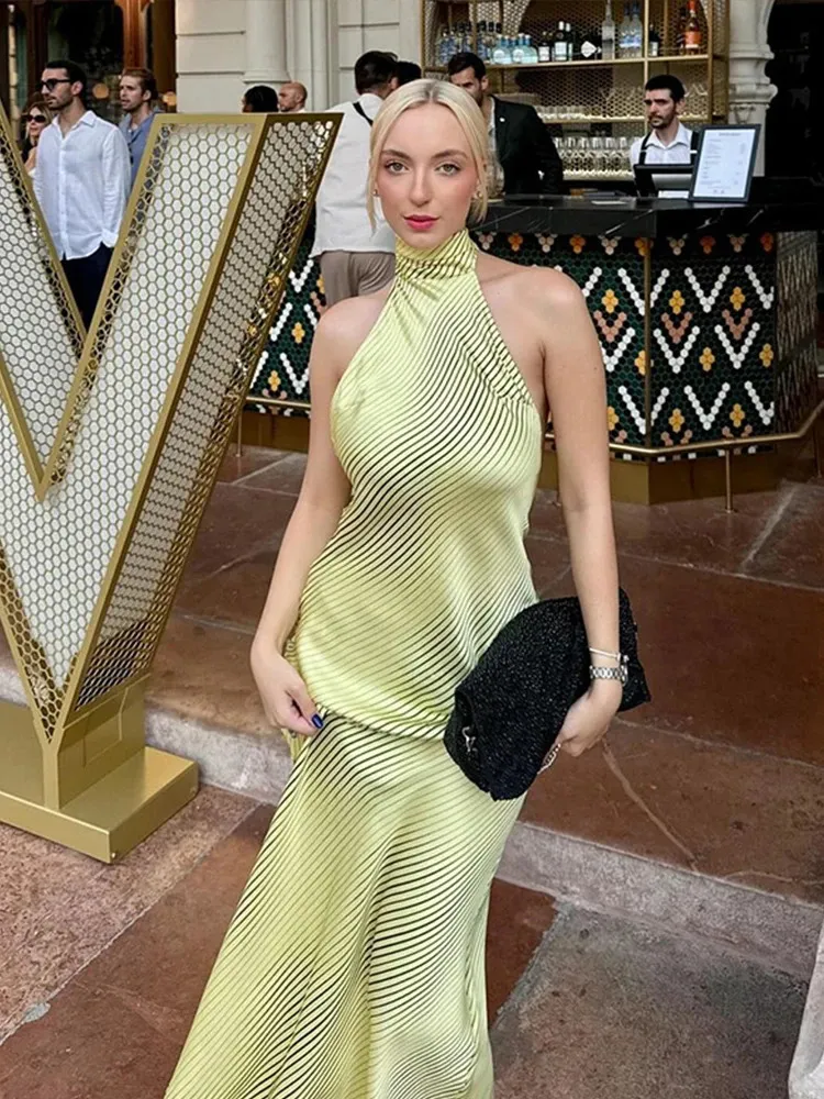 Halter Backless Gradient Striped Silk Satin Dress ... From Sellerstore03, $19.57 In Bulk | DHgate.Com Halter Backless Gradient Striped Silk Satin Dress ... From Sellerstore03, $19.57 In Bulk | DHgate.Com