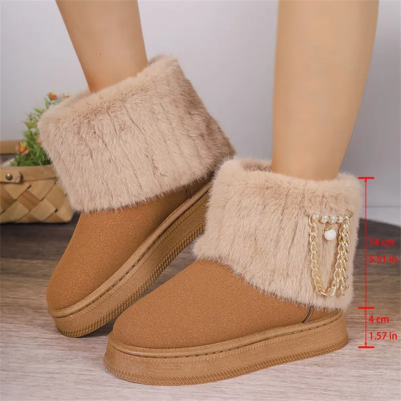 Botas de neve de designer para mulher botins de inverno algodão_voghion.com
