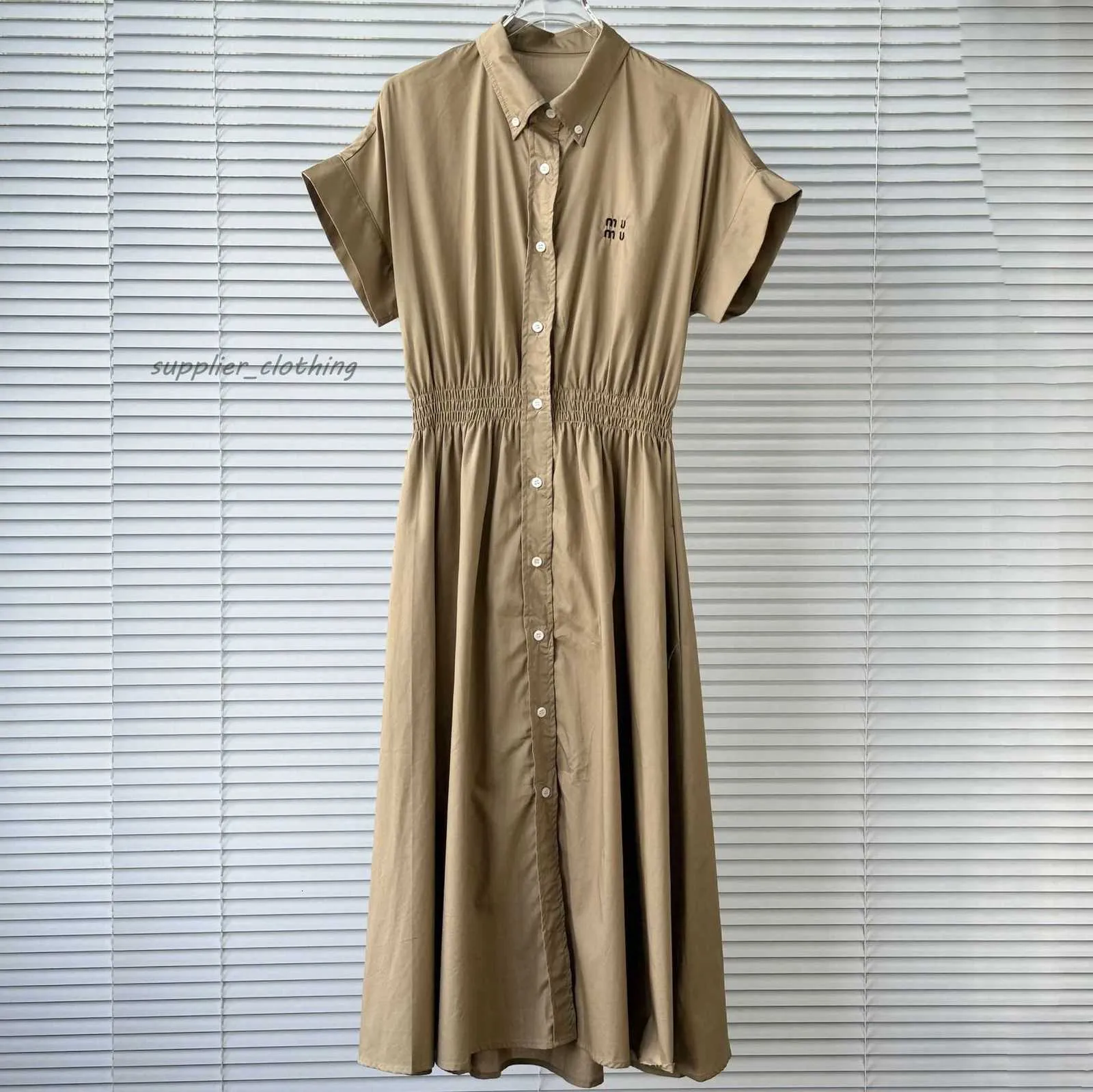 Casual Cotton Lapel Neck Mini Dress with Button Closure for Women Summer Casual Cotton Lapel Neck Mini Dress with Button Closure for Women Summer