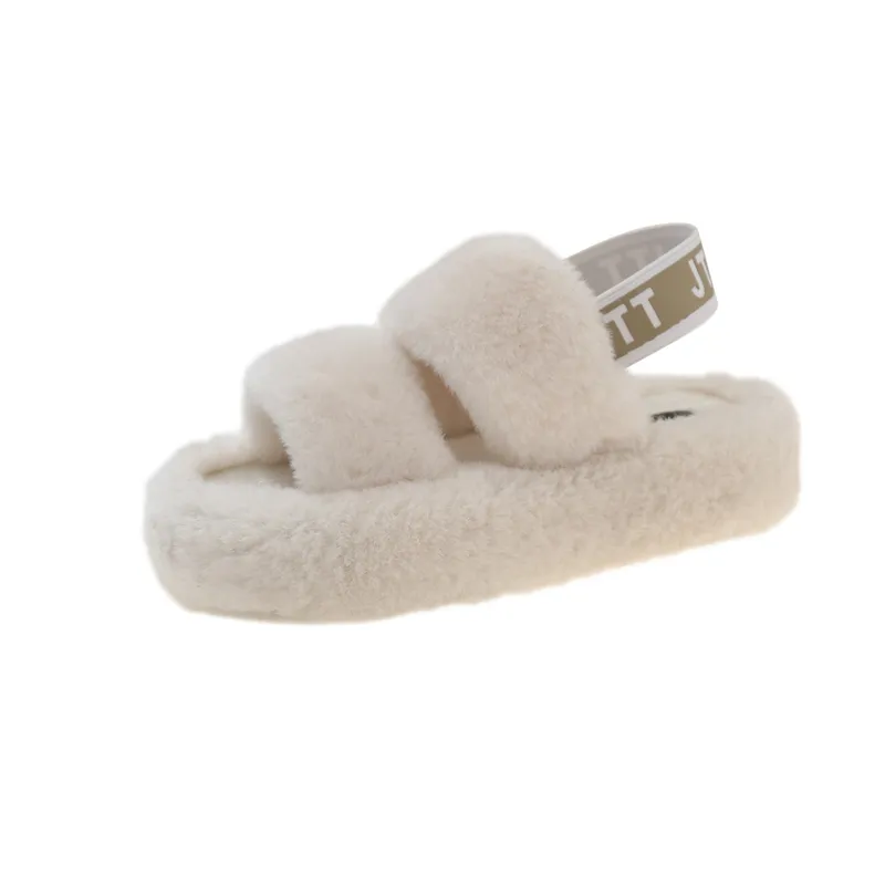 Pantoufles de créateur pour femme, chaudes et confortables, idéales pour l'hiver, à l'intérieur comme à l'extérieur. Sandales classiques et décontractées en peluche. Livraison gratuite._voghion.com