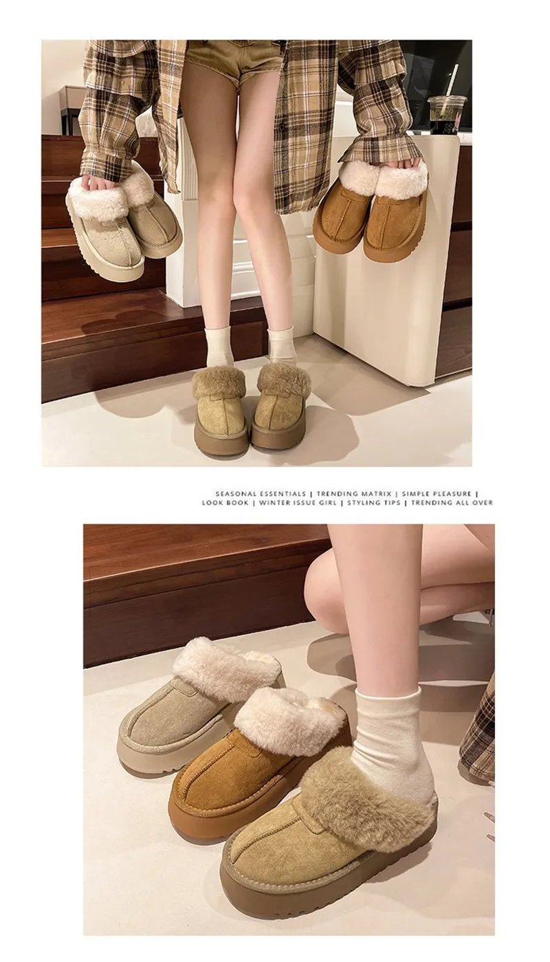 new Free Shipping Designer Slippers For Woman Indoor Outdoor Sliders Keep Warm Thick Woolen Classic Plush Sandals_voghion.com