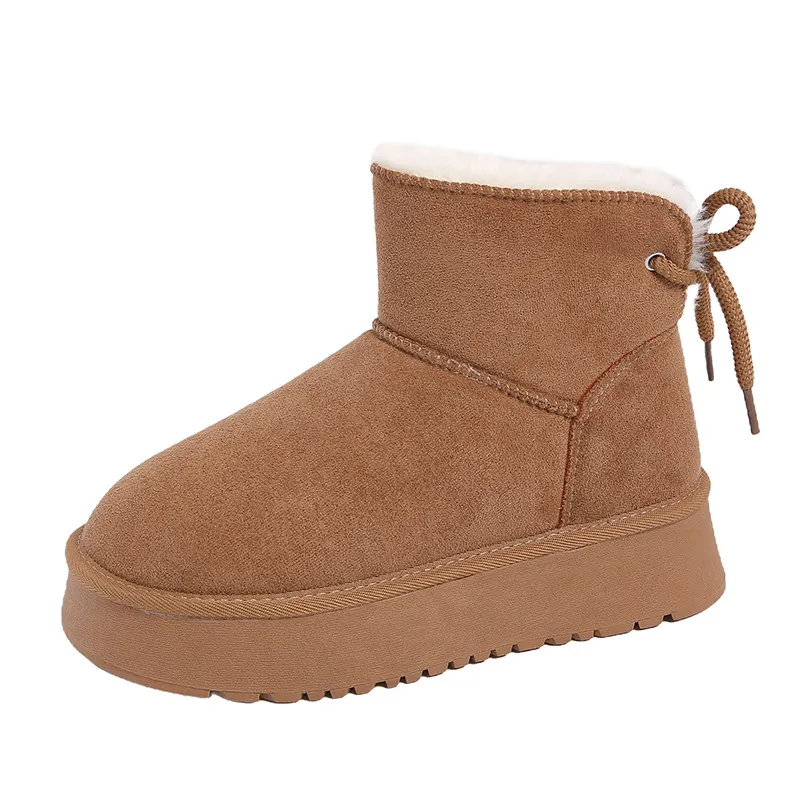 Nieuwe designer winterschoenen voor dames, katoen, warm, antislip, enkellaarsjes, modieuze sneeuwlaarzen in bruin en groen. Gratis verzending._voghion.com