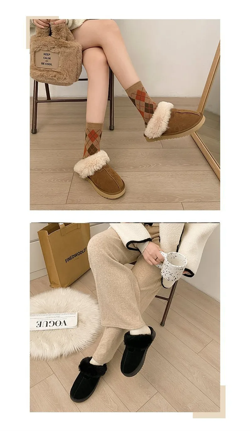 Ciabatte donna designer vintage in peluche calde per interni ed esterni_voghion.com