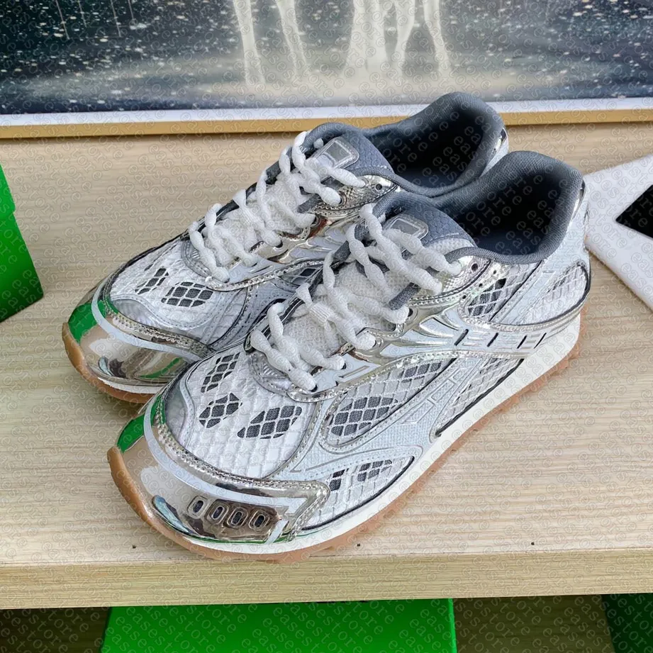 Silver Sneakers Designer Shoes TOP Fishnet Upperr Womens  display picture 1