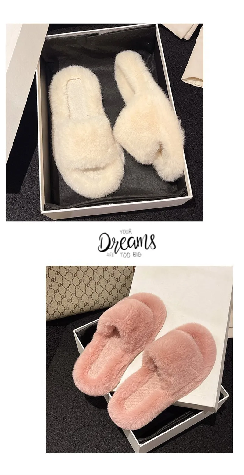 new Free Shipping Designer Slippers For Woman Indoor Outdoor Sliders Keep Warm Thick Woolen Classic Plush Sandals Brown_voghion.com