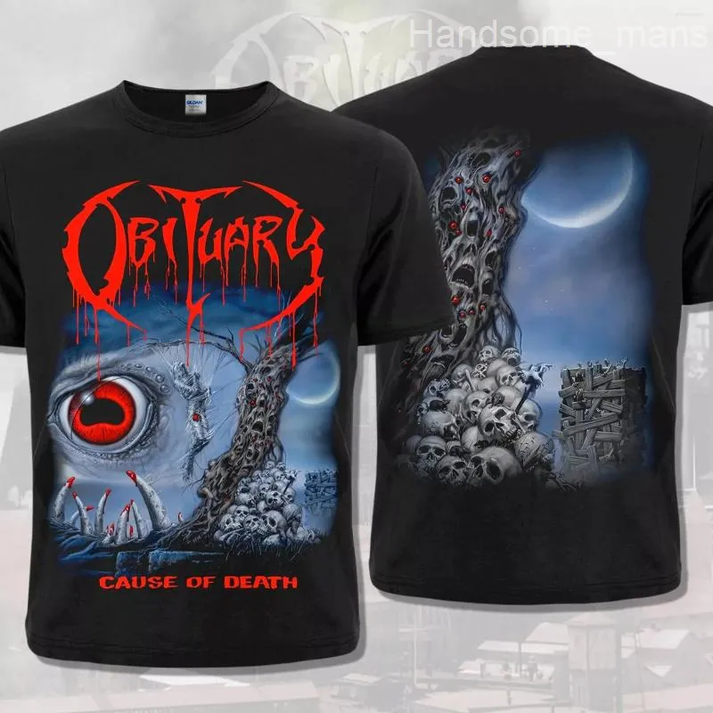 Camisetas Para Hombres Camiseta Negra Obituario Causa De