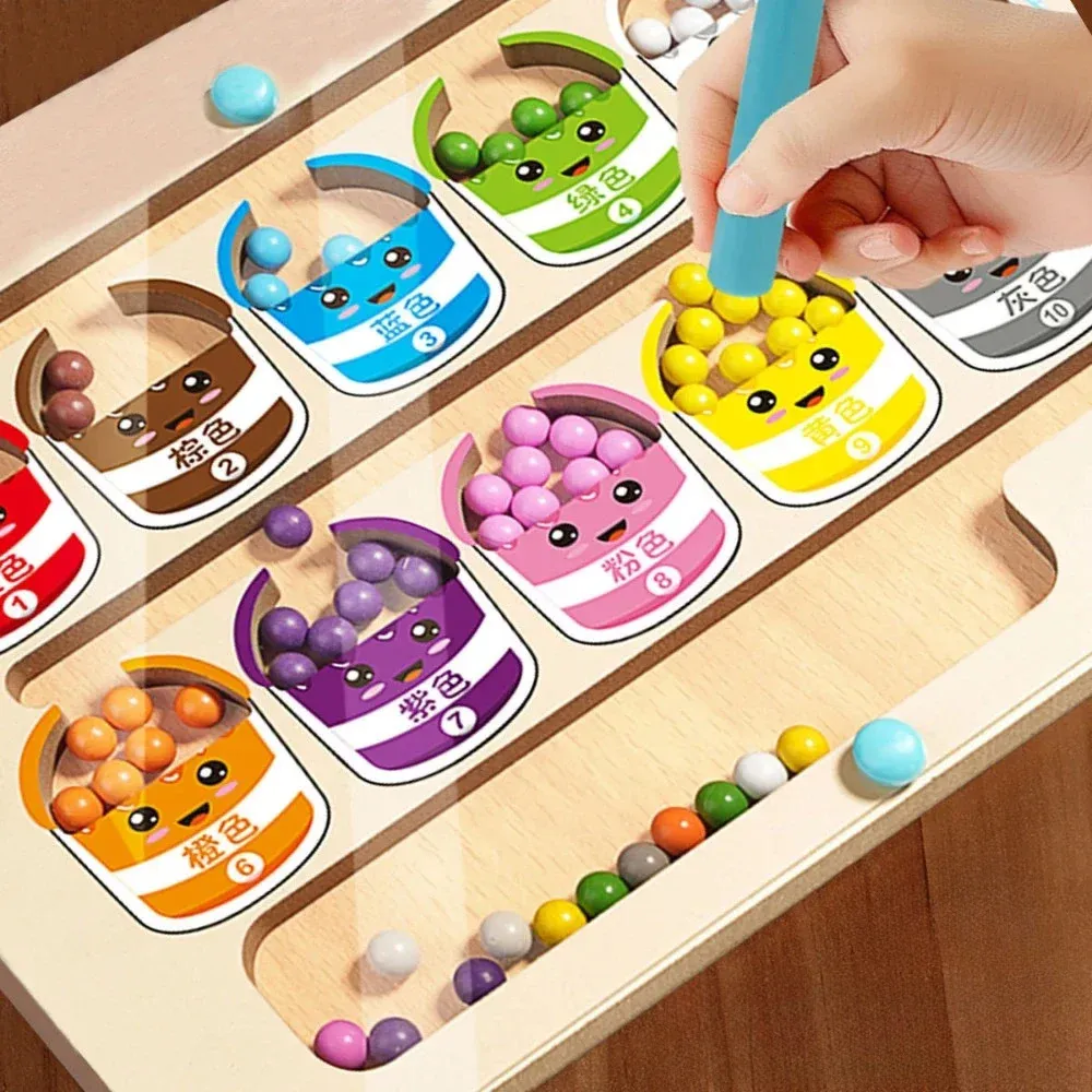 Labirinto Magnetico Montessori In Legno - Gioco Educativo Per Bambini