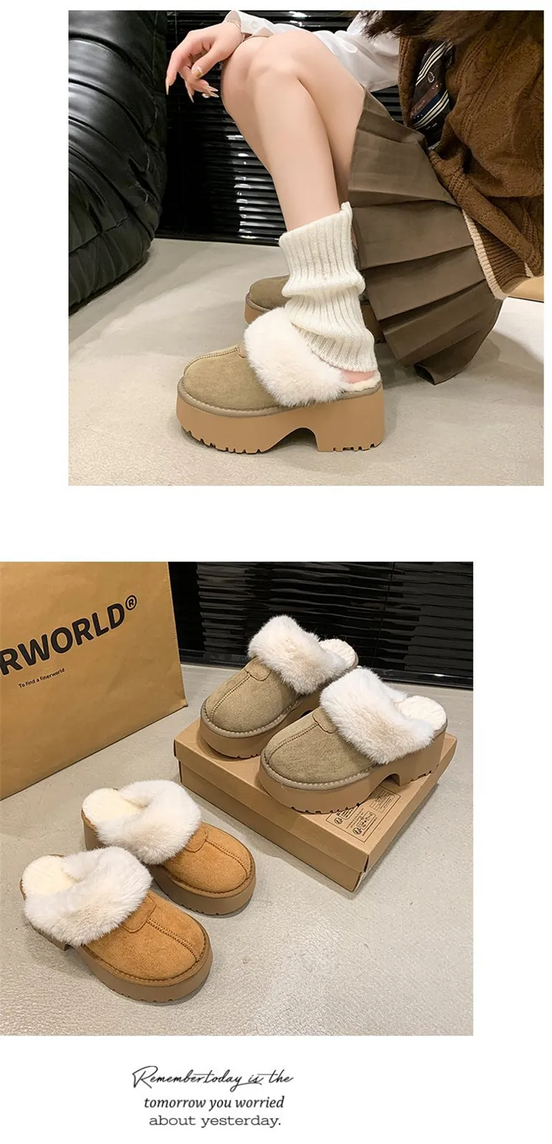 new Free Shipping Designer Slippers For Woman Indoor Outdoor Sliders Keep Warm Thick Woolen Vintage Plush Sandals_voghion.com