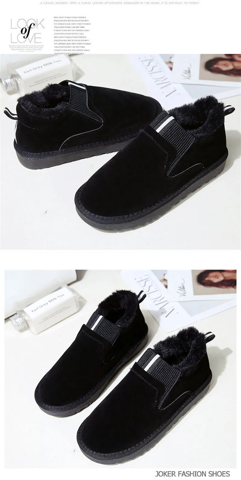 Spedizione gratuita firmata per donna, scarpe in cotone, stivali alla caviglia caldi, stivali da neve vintage alla moda, neri_voghion.com