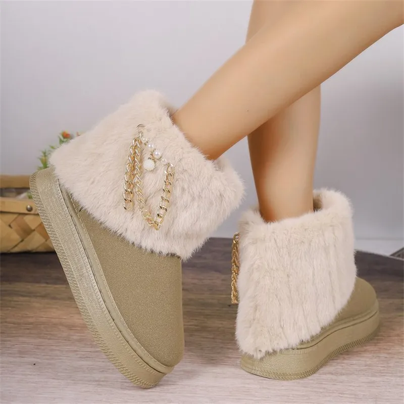 Botas de neve de designer para mulher botins de inverno algodão_voghion.com