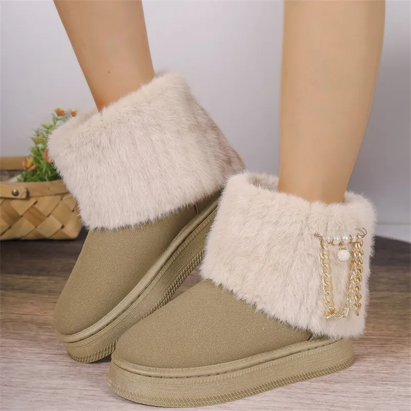 Frete grátis para compras acima de um dia! Botas de inverno femininas de algodão, estilo clássico, para manter os pés aquecidos, tamanhos 36 a 42._voghion.com