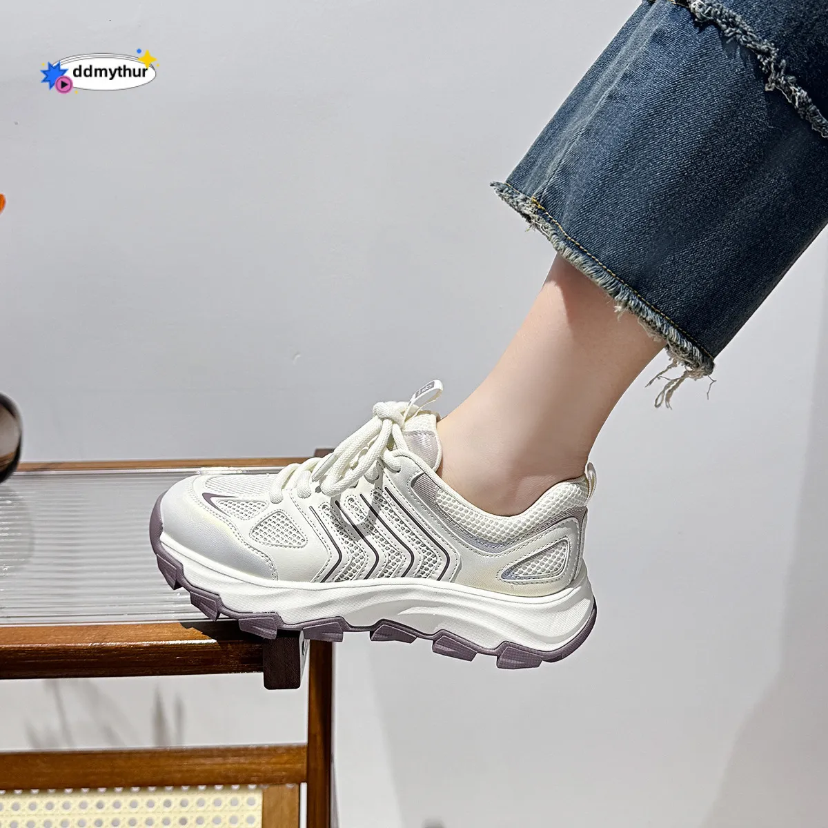 White Sneakers For Women 2025 Mesh Casual Dad Comfortable Sports ...